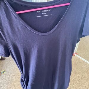 A Pea in the Pod Women's Navy Short Sleeve Maternity Top